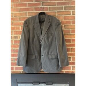 Haggar Mens Suit Black 2 Piece Size 44 Jacket 38x30 Pants